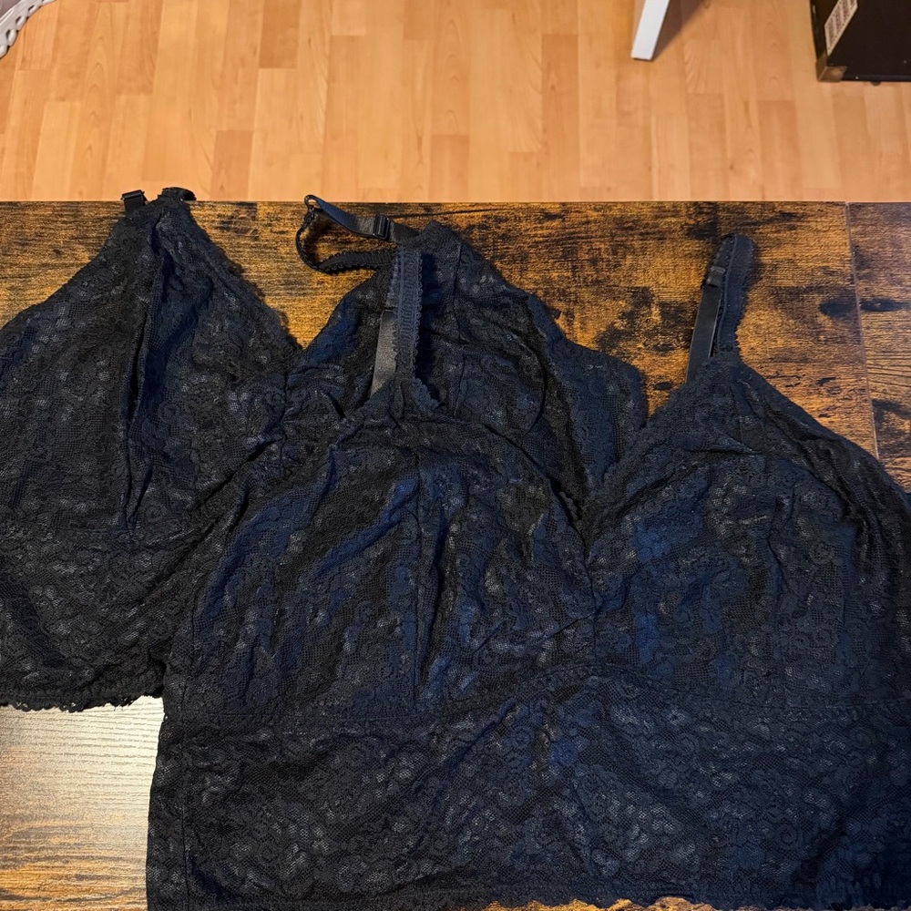 2 Torrid Black Lace Bralettes